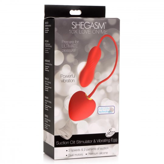 10X Love on Me Suction Clit Stimulator and Egg Vibrator